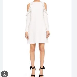 Ted Baker London Elegant White Cold Shoulder Dress